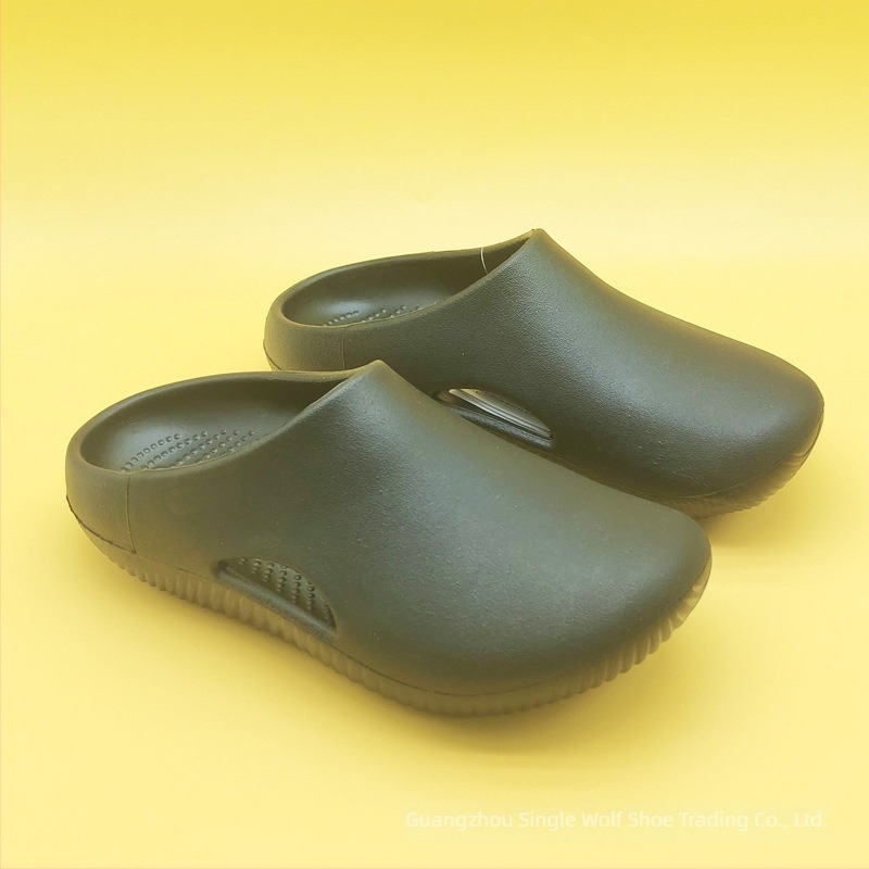 Sandale unisex cu acoperire totală a degetelor, curea cu un singur breloc, partea superioară EVA și talpa EVA, vârf rotund, toc plat de 2 cm, respirante și ușoare