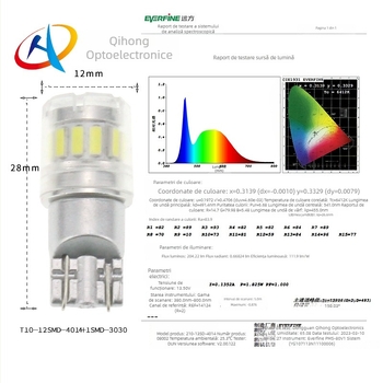 Lampa LED T10 pentru mașină – 194 W5W, SMD 4014+3030, 10-30V DC, 1.5-1.8W, 200 lm, 6000-6500K, IP55, Sanan