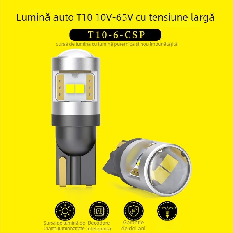 Lampă LED pentru interiorul mașinii, CSP T10, 3W, 10–28V, 350 lm, 6000–6500K