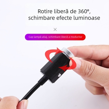 Lampă de interior auto cu iluminare laser – model Car Starlight, aliaj de aluminiu, 5 V, 0,15 W, durată de viață 10000 h