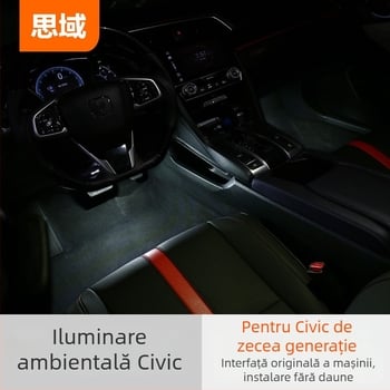 Lumină de podea pentru interiorul Civic X generație, model: Civic Interior Atmosphere Lights, compatibil cu Civic 2016–2019.