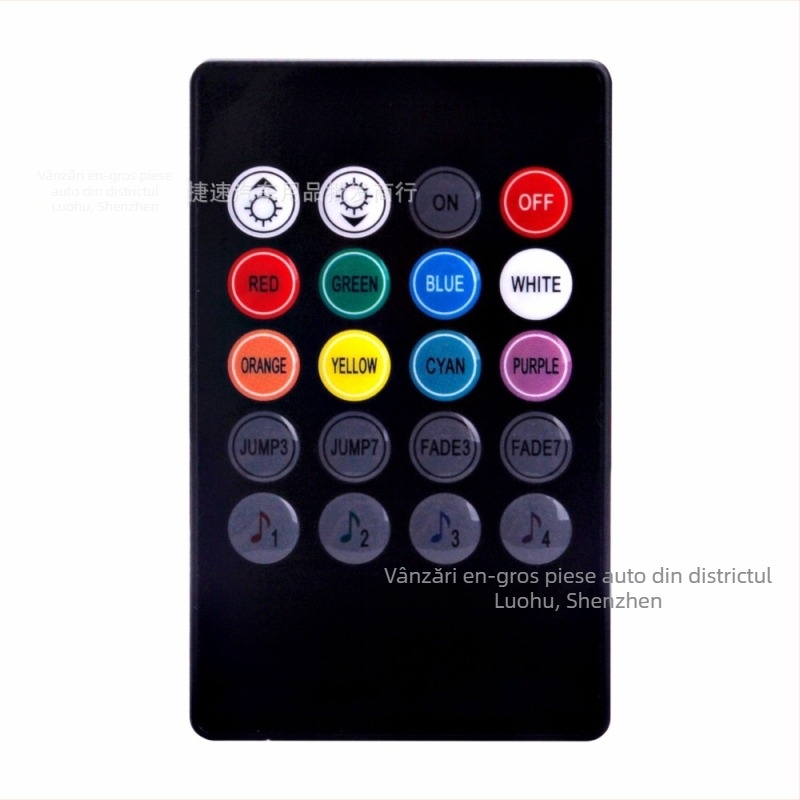 Lumină ambientală LED pentru mașină - 12-LED, control vocal, 12V, 6W, 5050-LED