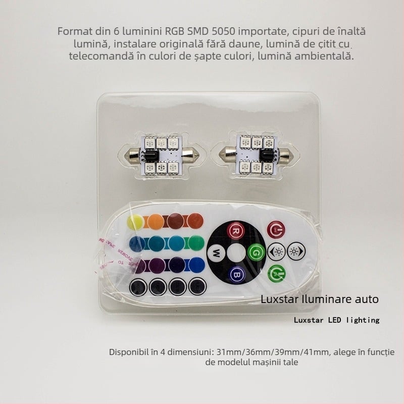 Lampă de citire LED pentru mașină, 5050 SMD, 12V, 200 mA, 7000K