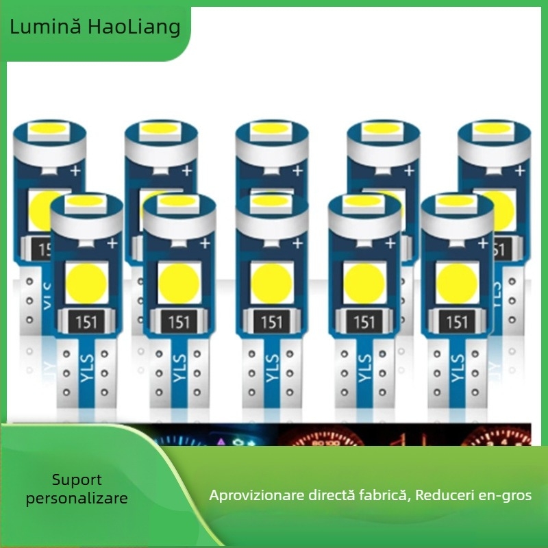 Lumină LED pentru tabloul de bord al mașinii T5 3030, 3 LED-uri, 12V, 0,5W, 20lm, 30.000h