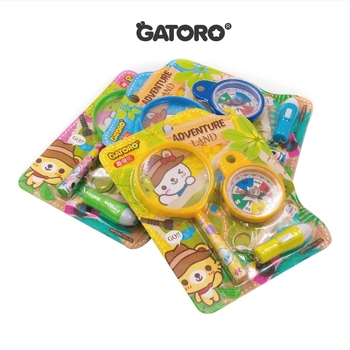 Set multifuncțional de lupă cu lanternă și compas; construcție din plastic; set de 24 de cărți; electric; jucărie educațională biologie/chimie; pentru copii 4–6 ani