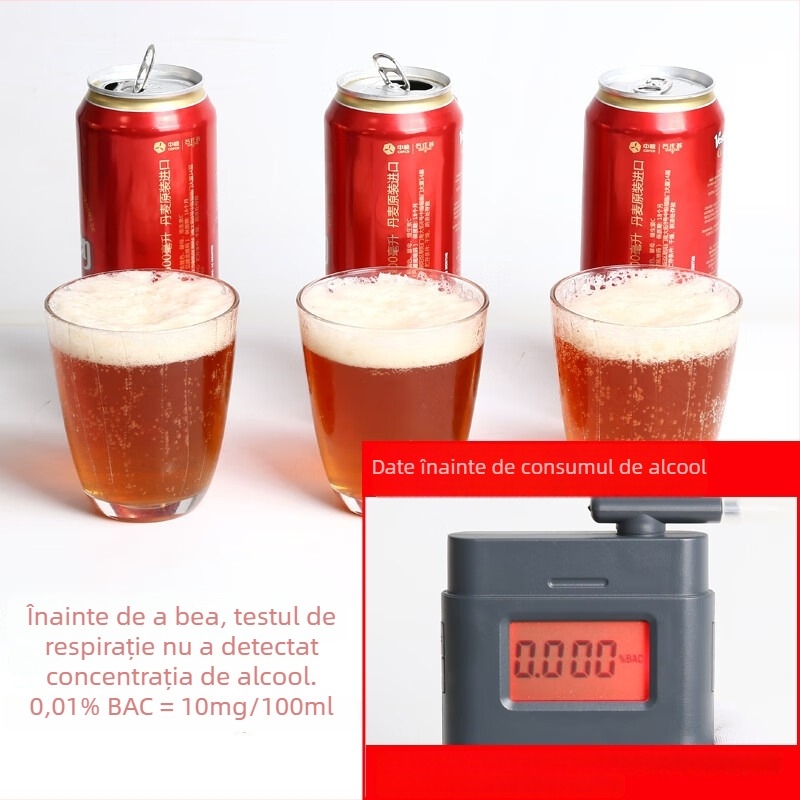 Tester de alcool din respirație F838 – Portabil, cu breloc, afișaj LED