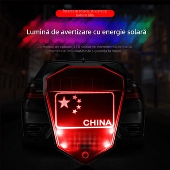 Lampa LED de avertizare solară pentru partea din spate a vehiculului — 1000 lm, 3V, 0,2W, durată de viață 50.000 h