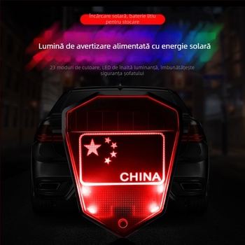 Lumină de avertizare solară pentru spate pentru vehicule (LED, 3V, 0.1A, 0.2W, 1000 lm)