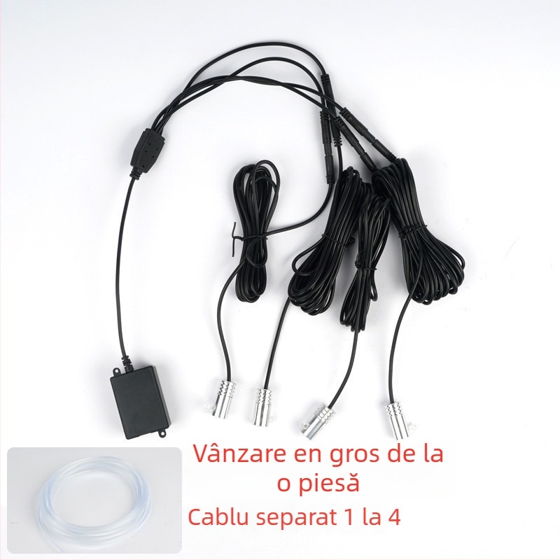 Lampă de interior pentru automobil cu ghidaj din fibră optică, LGX model, LED, 5V/12V/24V, 5W, control central, 1–5 ieșiri