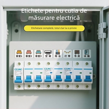 Etichetă pentru întrerupătorul din cutia de contoare a locuinței – întrerupător principal / întrerupător de circuit, PVC, personalizabil