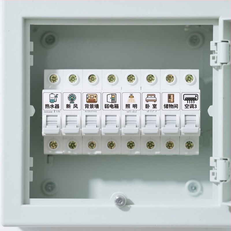 Etichetă pentru întrerupătorul din cutia de contoare a locuinței – întrerupător principal / întrerupător de circuit, PVC, personalizabil