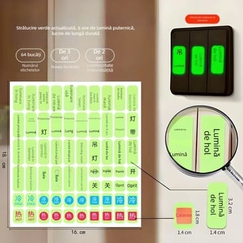 Etichetă pentru întrerupător – Strălucitoare pentru cutia de măsurare/joasă tensiune, întrerupătorul principal – decor de perete modern minimalist