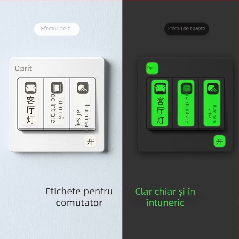 Etichetă pentru întrerupător – Strălucitoare pentru cutia de măsurare/joasă tensiune, întrerupătorul principal – decor de perete modern minimalist