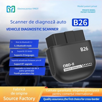 Instrument de diagnoză a defecțiunilor auto, modelul B-26, compatibil cu mașini pe benzină de 12V, tensiune 5–28V, temperatură de funcționare -10°C până la 60°C