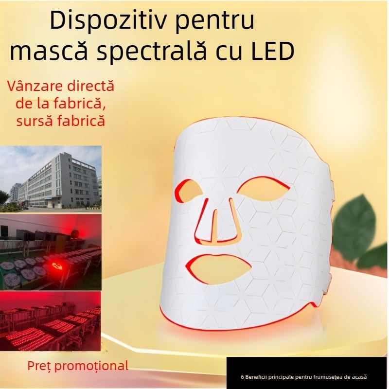 Mască de frumusețe cu rejuvenare fotonică și lumină LED color, trepte 3 și 4, hidratare