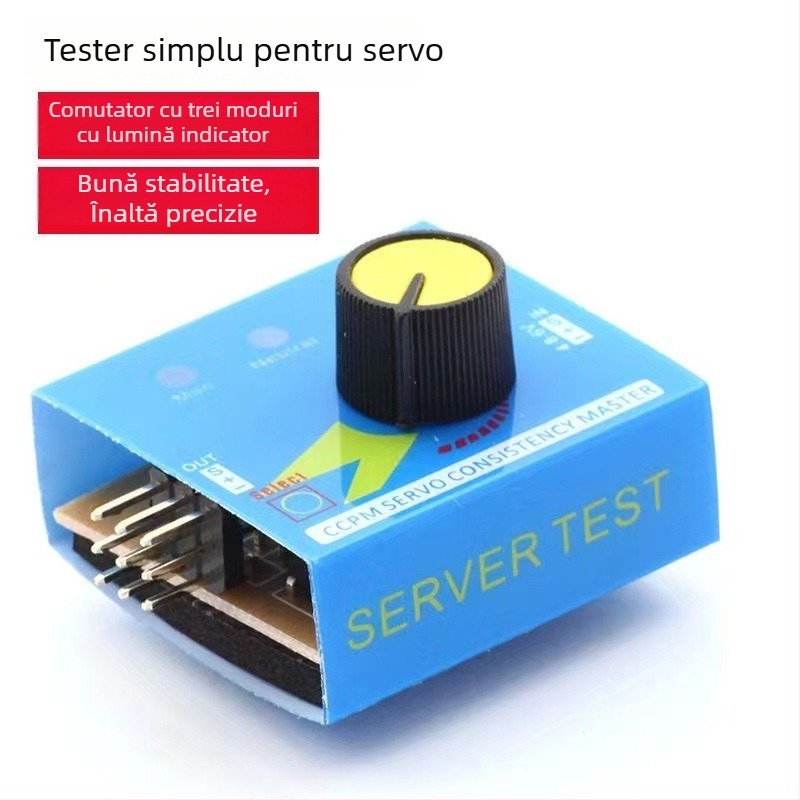 Tester servo și ESC pentru modele de avioane, cu indicator cu trei LED-uri