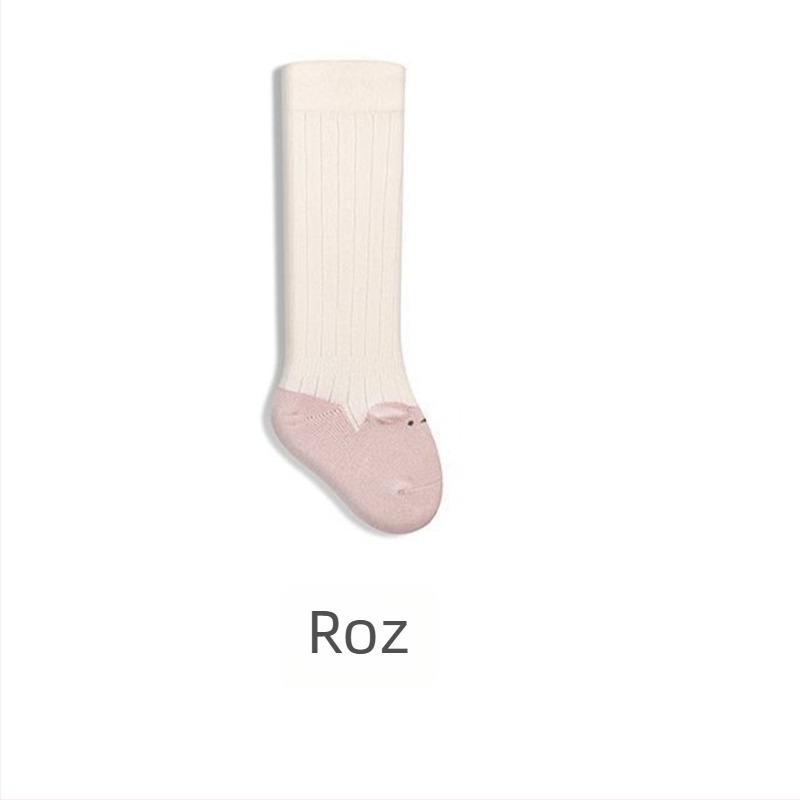 Șosete bebeluși din bumbac, peste genunchi, model Cartoon, respirante și absorbante transpirația, pentru nou-născuți 0–1 ani, utilizare în interior