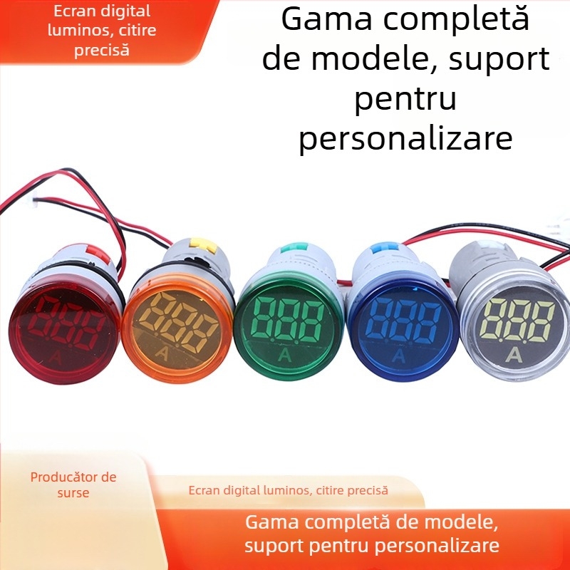 Indicator LED cu afișaj digital mic pentru curent și tensiune, AD16-22DVA tip universal