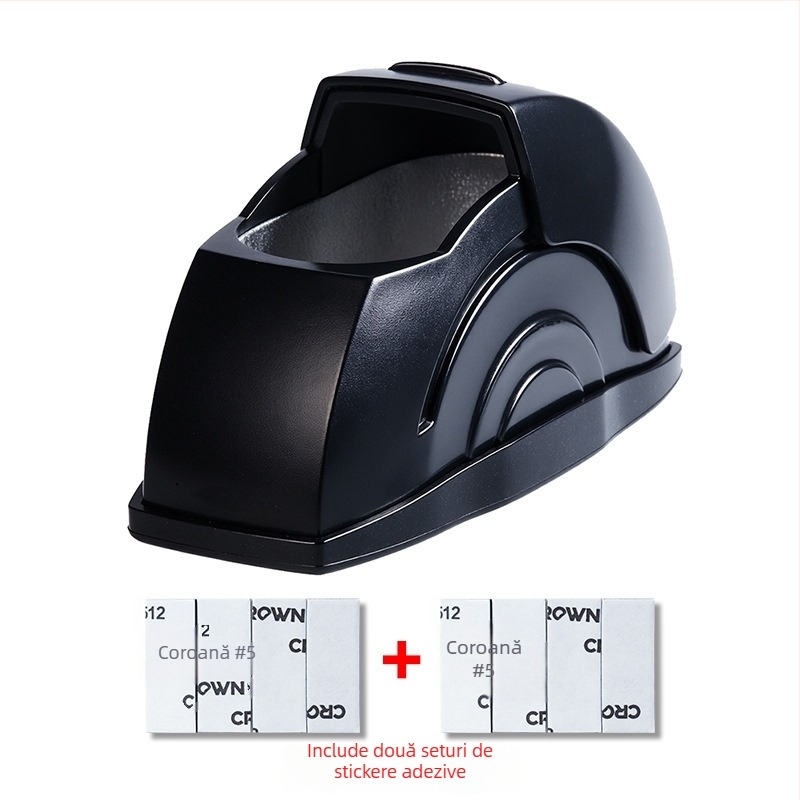 Scrumieră auto cu corp din plastic, interior metalic și capac deschis, design biomimic (Material: Plastic; Model: Scrumieră pentru consola centrală; Greutate: 100 g; Personalizare: Da; Proces de producție: Biomimicry)