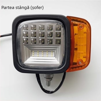 Lumină frontală LED combinată pentru excavator, stivator și vehicul de lucru, universală 12V-80V, câmp vizual larg, far direcțional