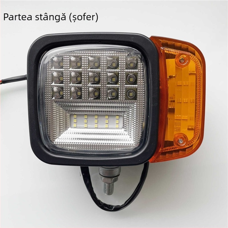 Lumină frontală LED combinată pentru excavator, stivator și vehicul de lucru, universală 12V-80V, câmp vizual larg, far direcțional