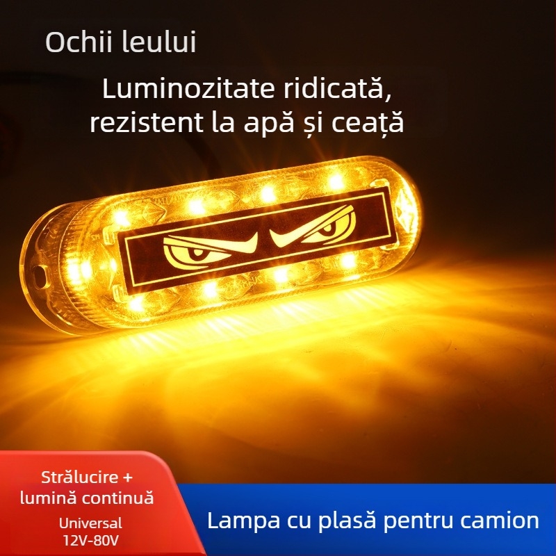 Lumini LED strob pentru mașini și camioane, lumini pentru grilă și colțuri, 12–24V, carcasă ABS, durată de 50.000 de ore
