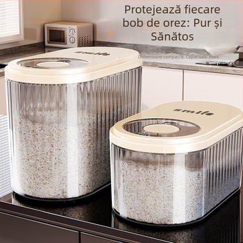 Recipient pentru orez cu capac glisant, 30 L, plastic PP alimentar, etanș, protecție împotriva umezelii și insectelor