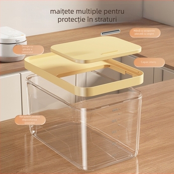 Cutie de depozitare orez Yunxuan, alimentară, etanșă, anti-insecte și umezeală, recipient pentru cereale/făină, PP plastic, 10L+ capacitate