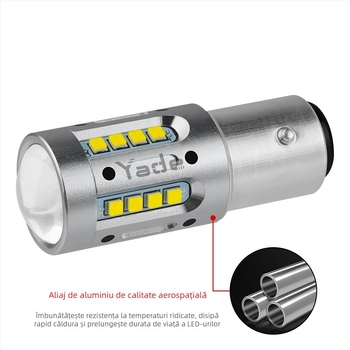 Lumină LED de frână auto CANBUS, 12-24V, 9.5W, 1100 lm, potrivire universală