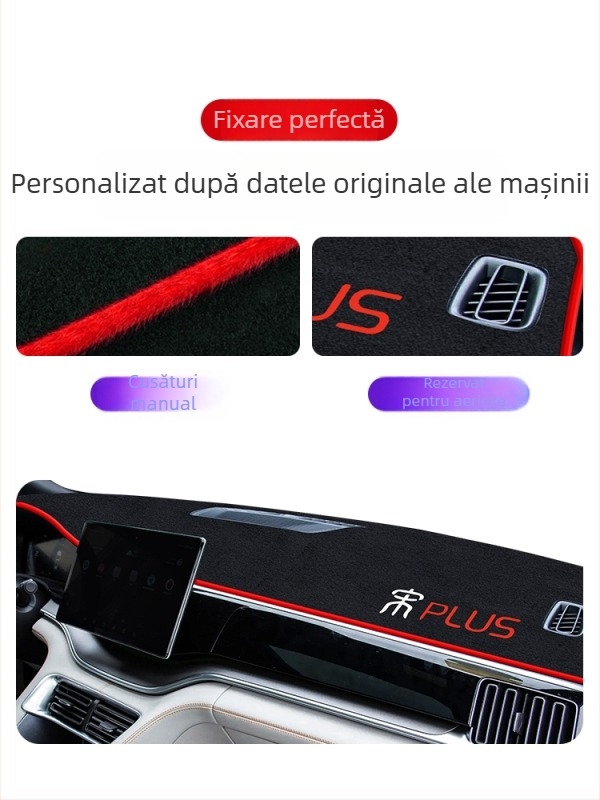 Covoraș pentru consola centrală cu protecție solară, BYD Song Plus DMI Mi versiune, poliester