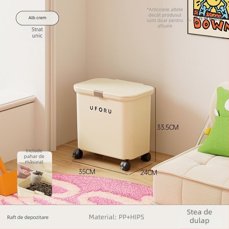 Container pentru depozitarea hranei de pisică, sigilat, rezistent la umiditate, design vacuum, material PP; Brand Unique; Capacitate: Alte; Import: Nu; IP: Nu