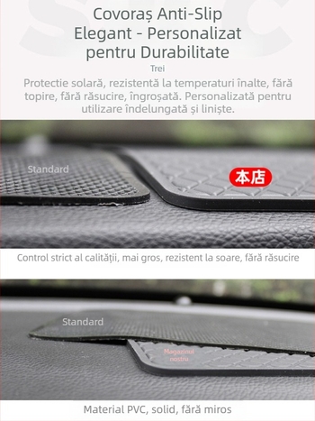 Covoraș anti-alunecare pentru bordul mașinii, cu spațiu de depozitare pentru consola centrală, PVC, rezistent la temperaturi înalte