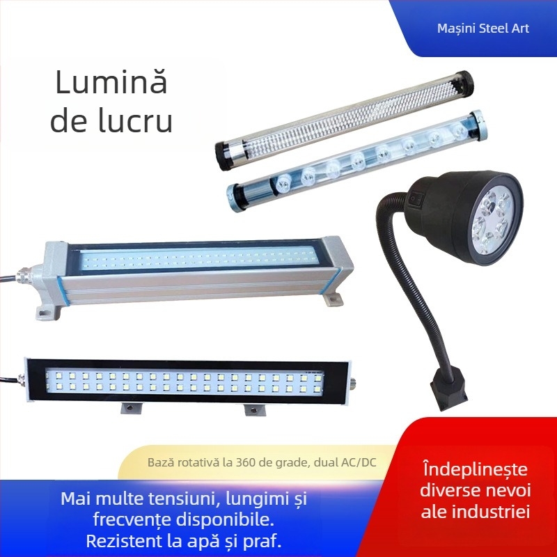 Lampă LED pentru utilaje - rezistentă la ulei și apă, tensiune dublă 24V/220V