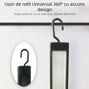 Lumină de lucru cu magneți LED pentru reparații auto, fascicul 360°, 5V, 10W, carcasă din aliaj de aluminiu