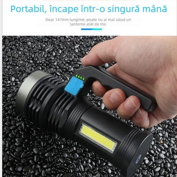 Proiector de mână cu LED COB și bec | 1800mAh, 10W, reîncărcabil, rază de acțiune 200–500 m