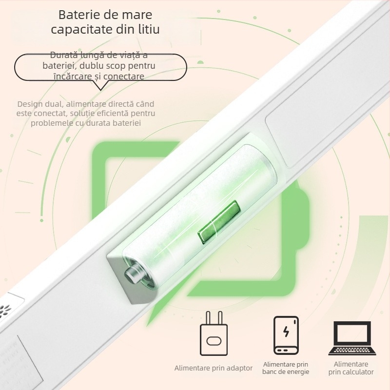 Lampă de birou cu protecție oculară, reîncărcabilă, control tactil, certificat CE, CRI ≥ 90