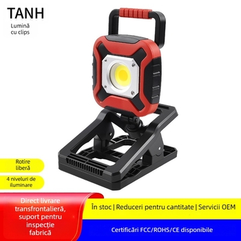 Lampă de lucru magnetică portabilă de urgență, multifuncțională - carcasă ABS, model Tg-gz04101, greutate 600 g, Tan/tanhe