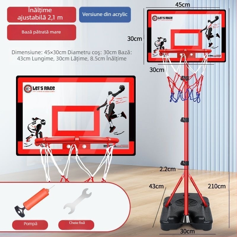 Suport mobil pentru baschet cu cadru de aruncare reglabil, din fontă, 6,7 kg, cod produs 454, suport pentru coș de baschet