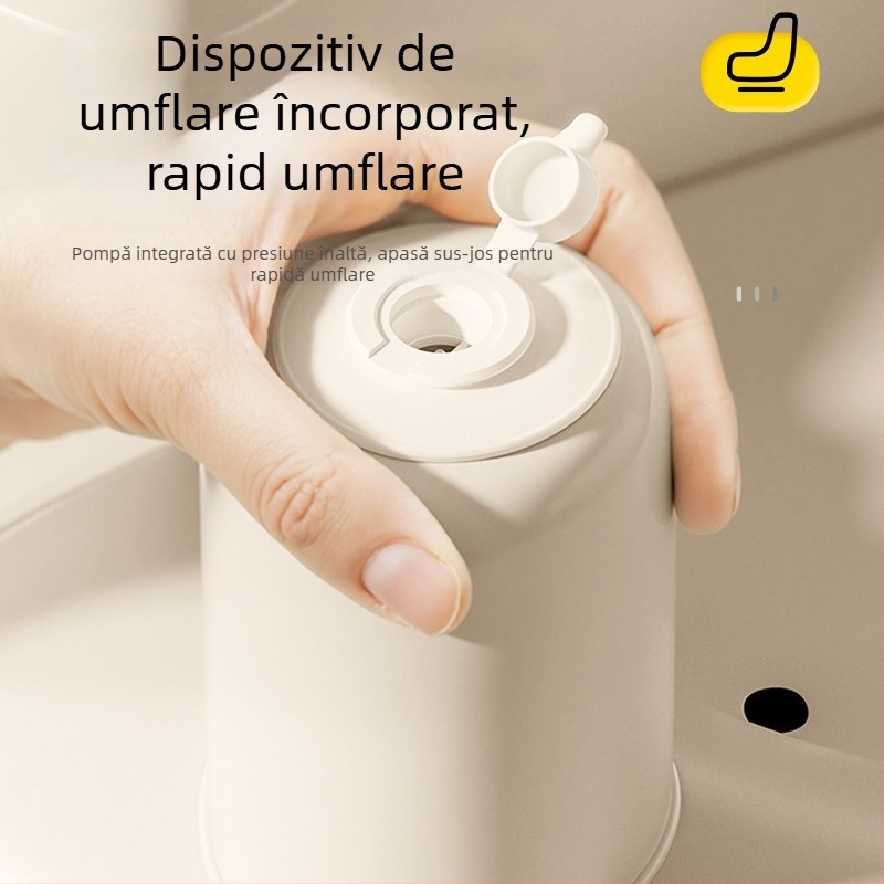 Scaun de baie gonflabil portabil, cu design pliabil, pentru copii 0–3 ani