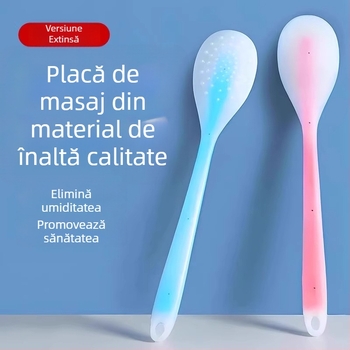 Placă de tapping meridian din silicon și bețișor de masaj cu cap rotund pentru masaj umeri, gât, spate și picioare — manual, 1. treptă