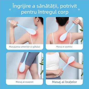 Placă de tapping meridian din silicon și bețișor de masaj cu cap rotund pentru masaj umeri, gât, spate și picioare — manual, 1. treptă