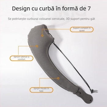 Perne de gât pentru călătorii lungi — gonflabilă, țesătură din PVC compozit, design pentru dormit pe o parte