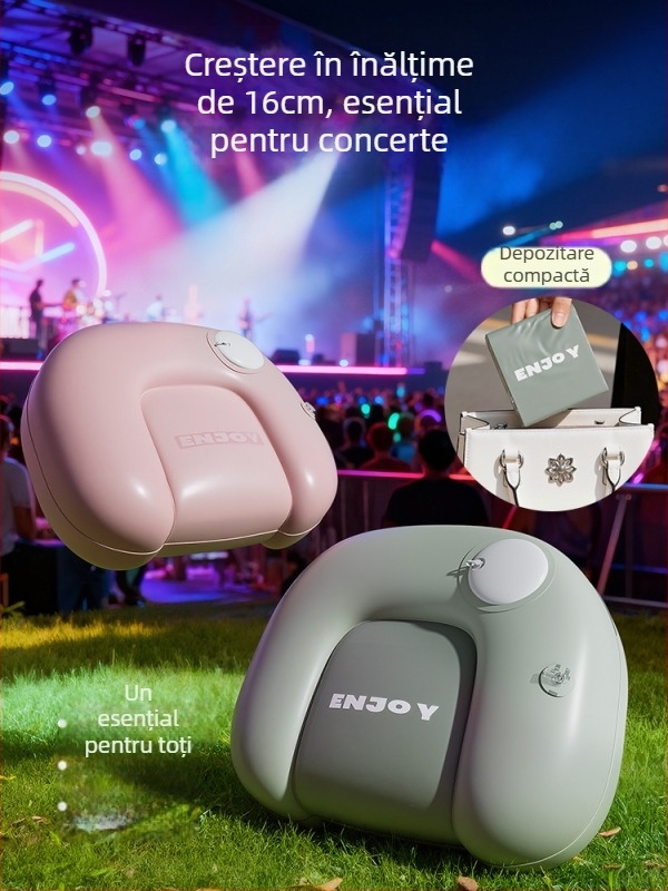 Perne de șezut gonflabile pentru exterior cu suport pentru picioare îngroșat - umflare prin presiune, pentru 1 persoană, greutate netă 500 g