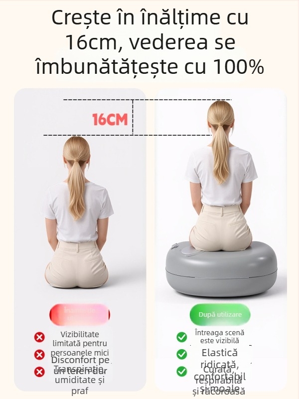 Perne de șezut gonflabile pentru exterior cu suport pentru picioare îngroșat - umflare prin presiune, pentru 1 persoană, greutate netă 500 g