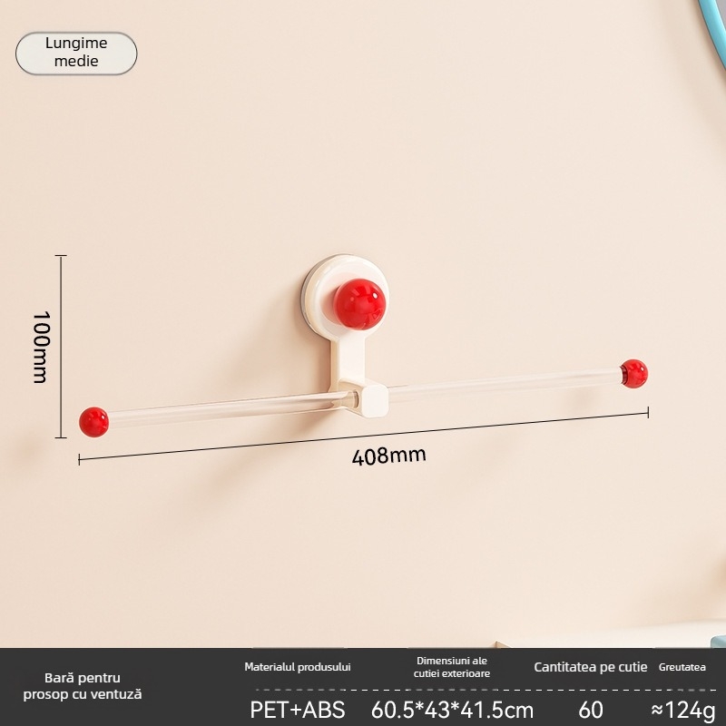 Raft cu ventuză pentru accesorii de păr, organizator de baie montat pe perete, fără găuri, din plastic, brand Yimijia, personalizabil