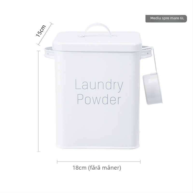 Recipient metal pentru depozitare cereale, etanș, rezistent la umezeală, de calitate alimentară, pentru orez, făină și mâncare pentru animale (câine/pisică), capacitate 5–6 L