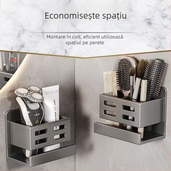 Raft de baie montat pe perete, din plastic, finis mat, capacitate de încărcare 1 kg, un singur nivel, model Storage rack