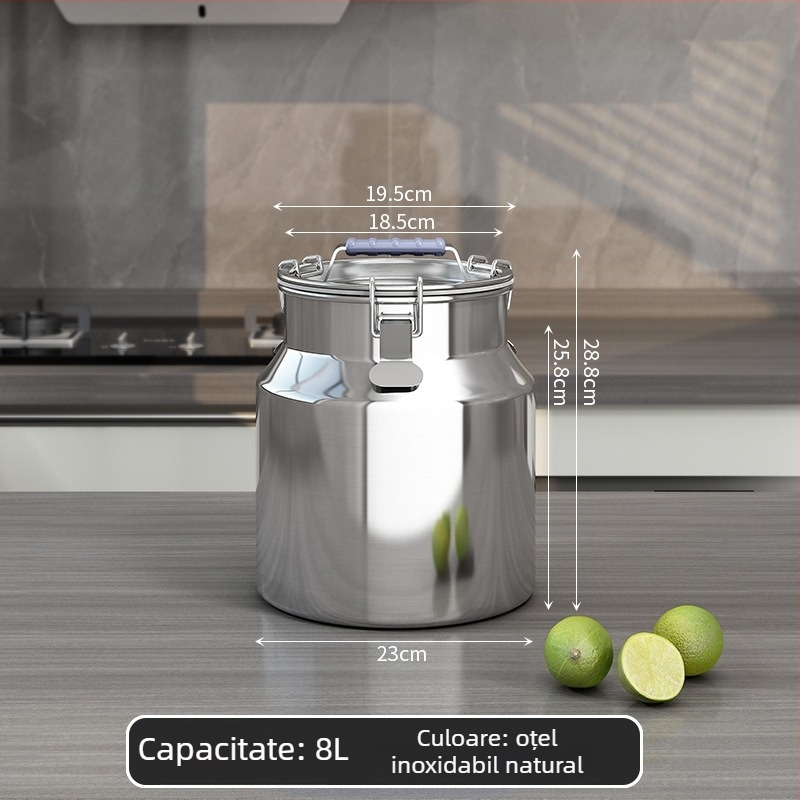 Container metal pentru depozitarea cerealelor, sigilat, rezistent la umiditate și insecte, cu capac