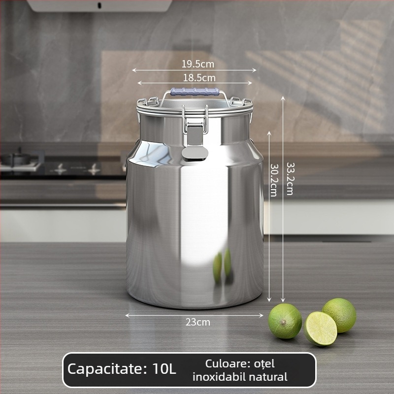 Container metal pentru depozitarea cerealelor, sigilat, rezistent la umiditate și insecte, cu capac