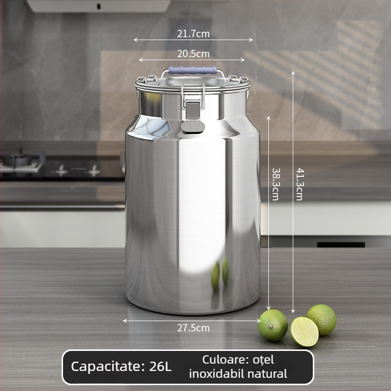 Container metal pentru depozitarea cerealelor, sigilat, rezistent la umiditate și insecte, cu capac